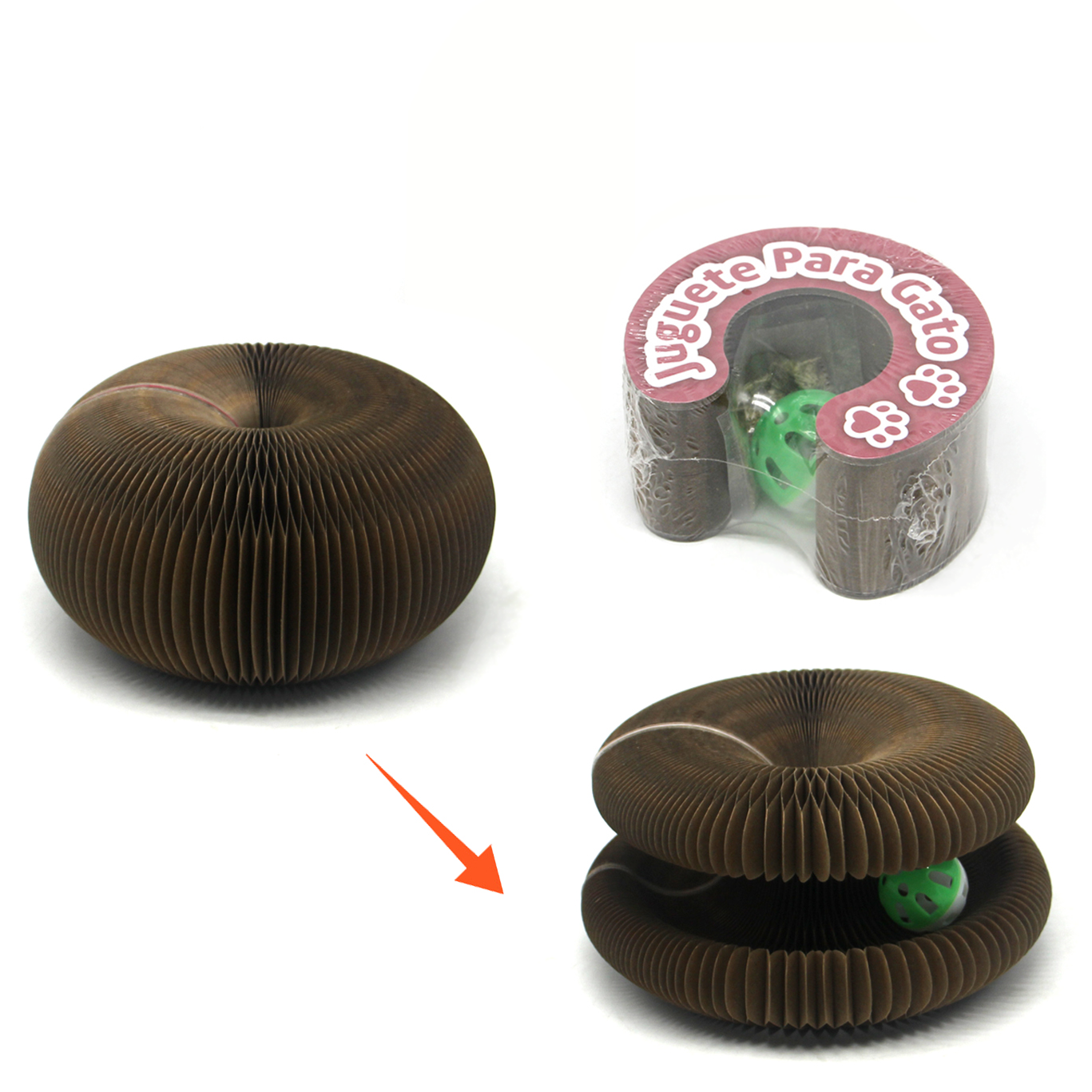 Rascador Plegable de Carton Para Gato 11x10x9.5cm.