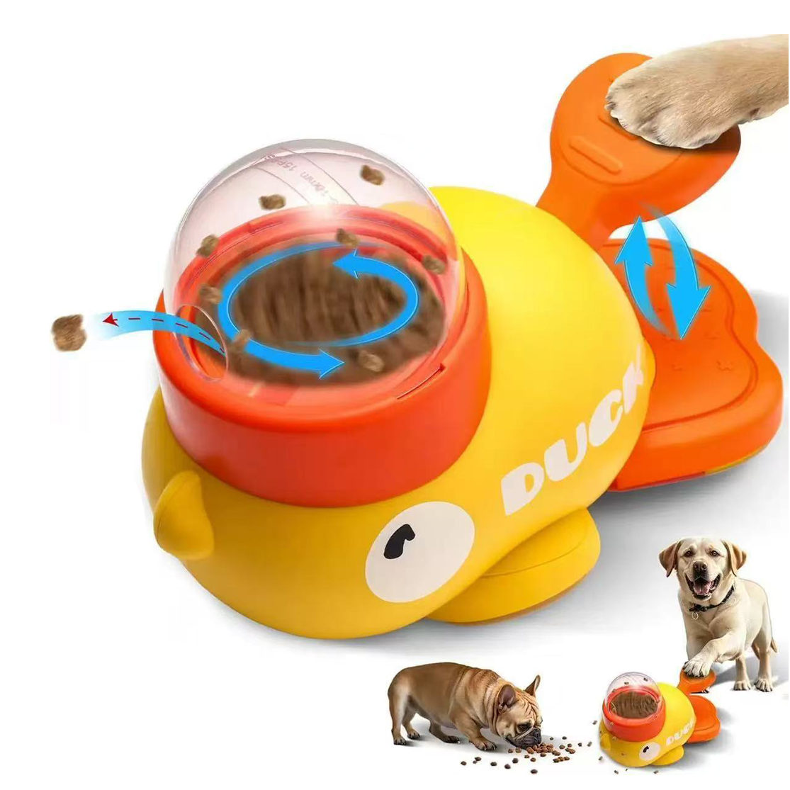 Comedero de alimentación Lenta Pato Interactivo Para Mascotas 22x12x14cm.