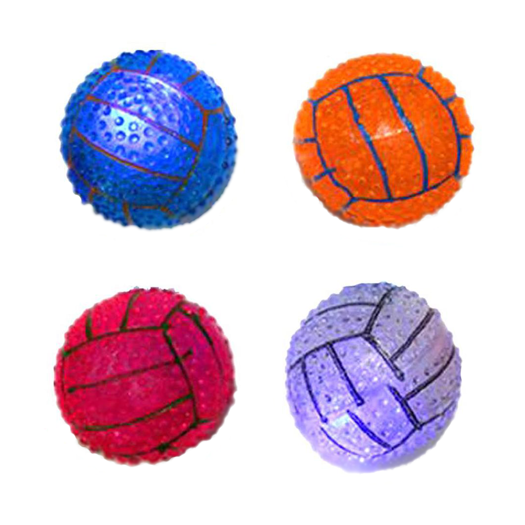 Juguete Pelota Caucho Transparente con Luz y Sonido