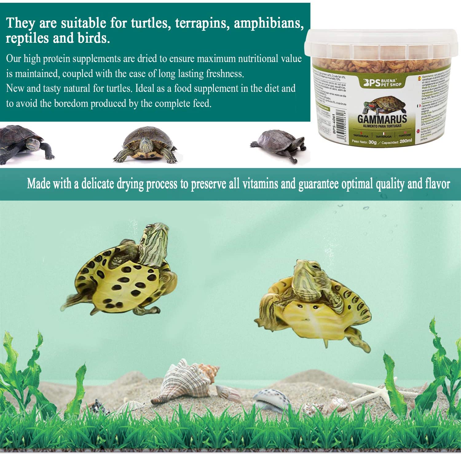 Alimento Tortuga Gammarus