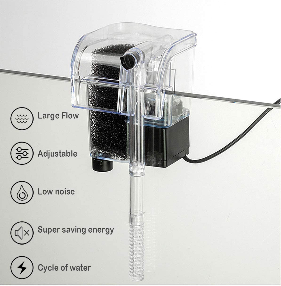 Filtro Externo para Acuario Colgantes Tanque de Peces Externo Filtro de Energía Suspensión de Cascada
